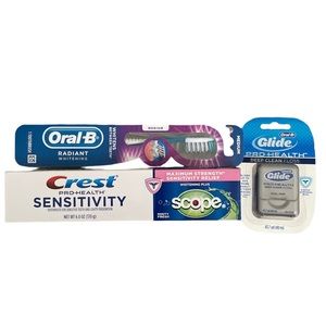 Crest Pro Health Sensitivity Toothpaste Oral B Toothbrush and Floss Bundle